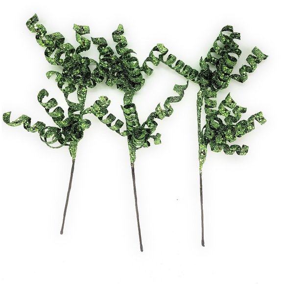 Twisted Twirl and Glitter Grass Red and Green Glitter Picks (Set of 8) - Picture 4 of 9